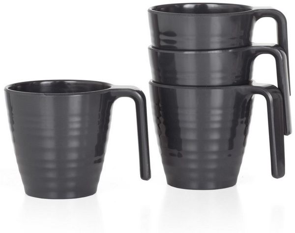 Moritz Geschirr-Set Camping Tassen Stone 4-teilig