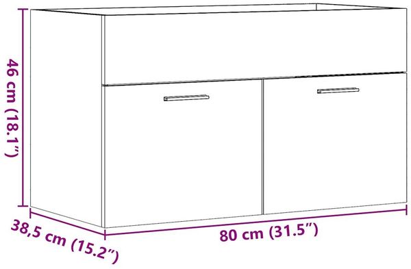 vidaXL Waschbeckenunterschrank Altholz-Optik 80x38,5x46 cm 856211 Bild 11