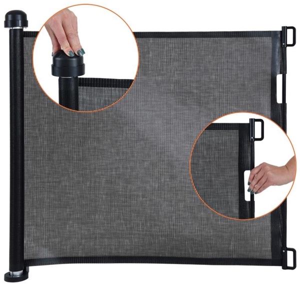 Treppenschutzrollo Absperrgitter Türschutzgitter Treppenschutzgitter Schwarz Bild 5