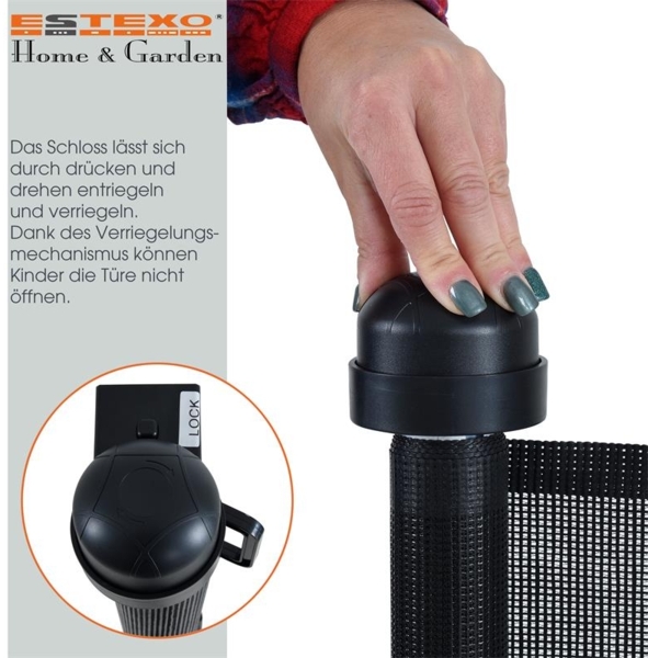 Treppenschutzrollo Absperrgitter Türschutzgitter Treppenschutzgitter Schwarz Bild 3