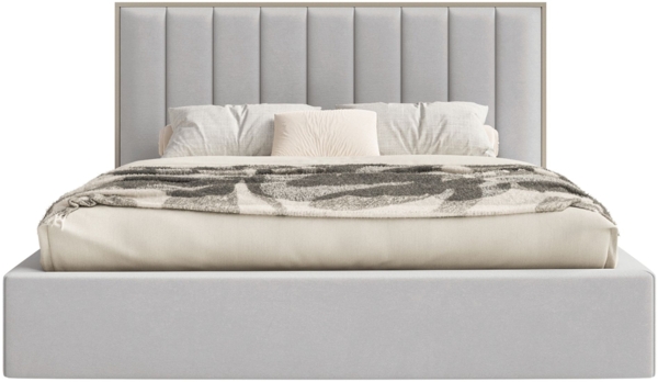 Selsey 'Togents' Polsterbett 160x200 mit Veloursbezug und Bettkasten, Hellgrau Bild 6