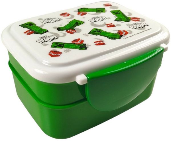 Puckator Lunchbox Minecraft Creeper & TNT Bentobox mit Gabel und Löffel