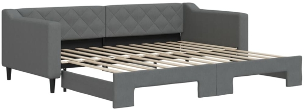 vidaXL Tagesbett Ausziehbar Dunkelgrau 90x200 cm Stoff 3197427