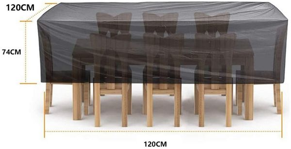 SinLaw Gartenmöbel-Schutzhülle Wasserdichte Outdoor-Möbelabdeckung 600D, mit Zugband für Gartentische (1-St), Rechteckige Abdeckung,UV-beständig,Atmungsaktiv,Sturmfest