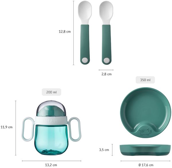 Mepal MIO Babygeschirrset deep turquoise 3-teilig Bild 3
