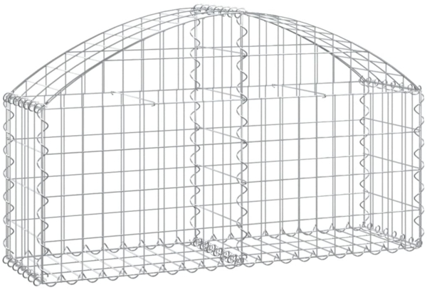vidaXL Gabione mit Hochbogen 100x30x40/60 cm Verzinktes Eisen 153422