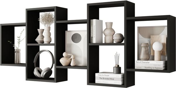 Home affaire Wandboard Wandregal Trio, 1-tlg, Stell- oder Hängeregal, 10 offene Fächer, flexibel montierbar