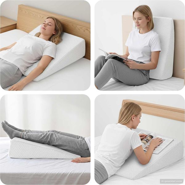 vidaXL Keil Kopfkissen Uni Weiß 69 x 64 x 19 cm Viscoschaum 42020204