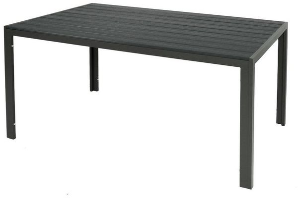 INDA-Exclusiv Küchentisch Großer Non-Wood Gartentisch aus Aluminium anthrazit / grau 180x90cm