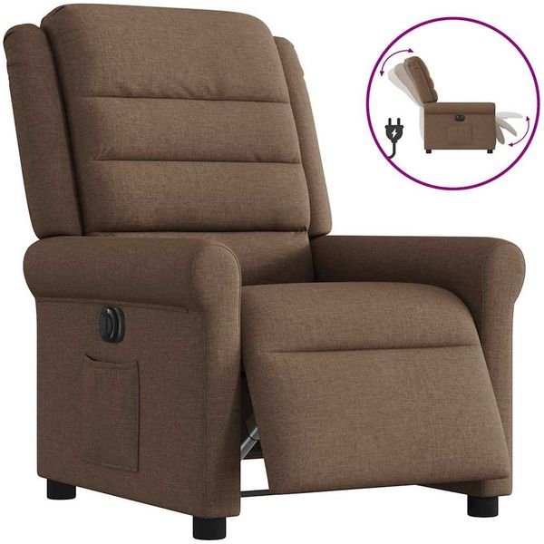 vidaXL Relaxsessel Elektrisch Braun Stoff 3303298