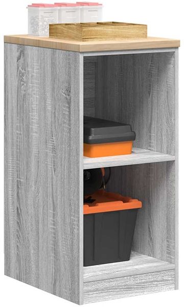 vidaXL Garagen-Aufbewahrungsschrank Grau Sonoma Massivholz Kiefer 860540
