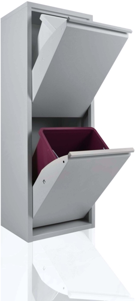 Betten-ABC Refina –platzsparender Mehrzweckschrank aus pflegeleichtem Metall, Farbe: Grau, Liter: 2 x 15 L