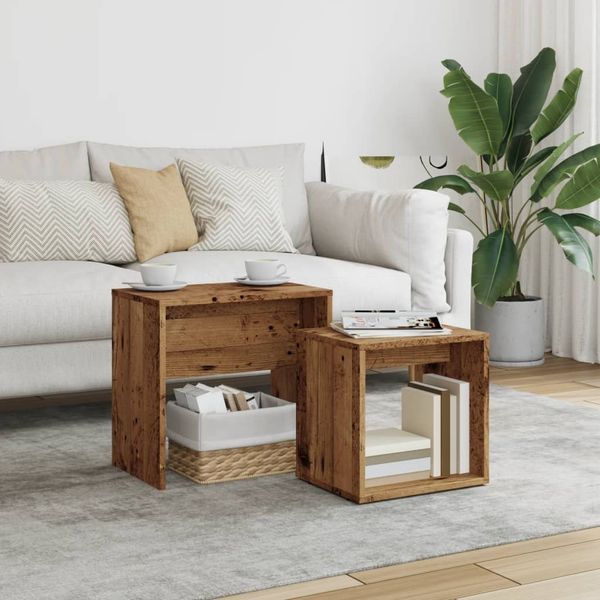 vidaXL Satztische 2 Stk. Altholz-Optik Holzwerkstoff 856050