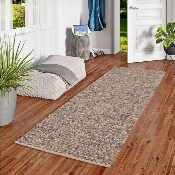 Pergamon Wollteppich Baumwolle Kelim Teppich Läufer Easy, Rechteckig, Höhe: 8 mm
