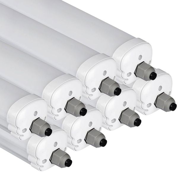 8er Set LED Wannenleuchten, 4320 Lumen, Kaltweiß, L 120 cm
