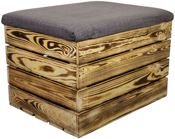 Kistenkolli Altes Land Allzweckkiste Sitztruhe Mira mit Stauraum in geflammt Maße 34 x 35 x 48 Sitzhocker Obstk (Spar-Set, 1er Set)