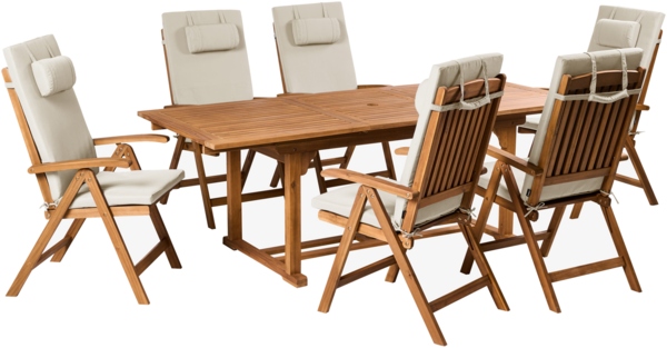 Gartenmöbel Set 6-Sitzer JAVA PREMIUM Akazienholz Taupe