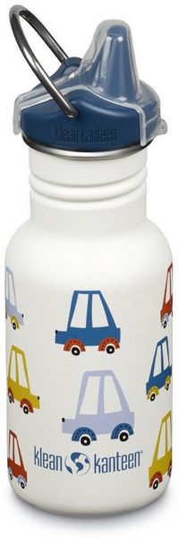 Klean Kanteen Trinkflasche Classic Narrow (Sippy Cap) mit Trinkverschluss aus Edelstahl in der Farbe Weiß mit einem Volumen von 355 ml, 1011205