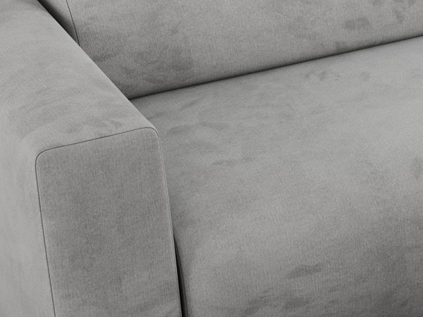 Ecksofa PASADENA, freistehendes Ecksofa, breite Armlehnen, Federsitz - links - Hellgrau Velours Bild 7