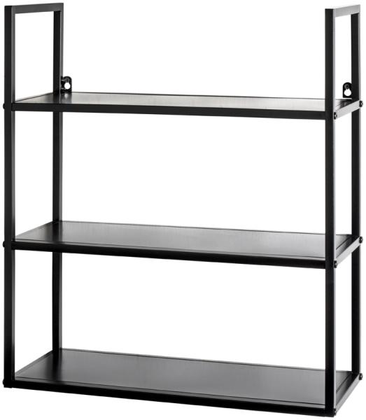 Wandregal >25564< in schwarz, Metall - 50x58x20cm (BxHxT)