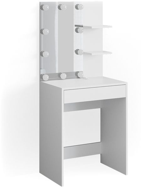 Vicco 'Isabelle' Schminktisch mit Hocker, Holzspanplatte weiß, 60 x 40 x 140 cm