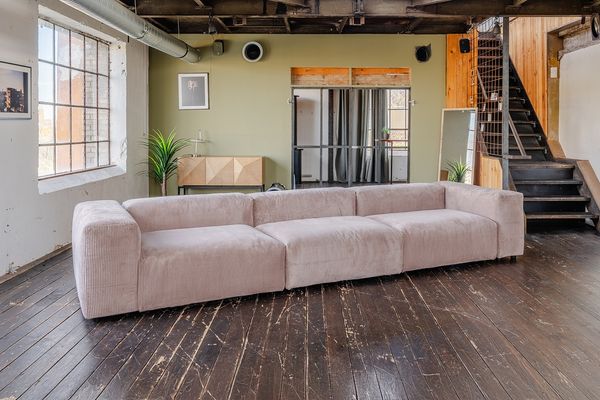 KAWOLA Sofa MIA Modulares Sofa 8-tlg. Cord taupe 72 x 120 x 418 cm