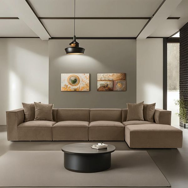Ecksofa, 'Sora', 65 x 190 x 350, Braun