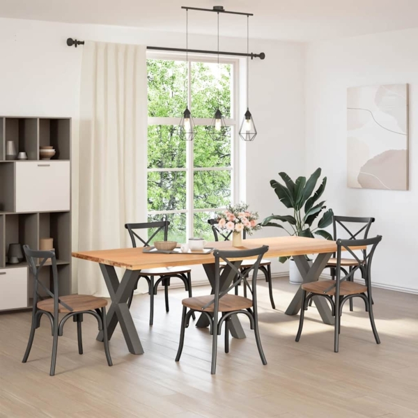 vidaXL Esstischbeine X-Form 3 Stk. Anthrazit 80x(72-73) cm Stahl 4012994