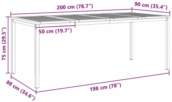 vidaXL Garten-Ess-Set 9 pcs Massives Akazienholz 3334820 Bild 10