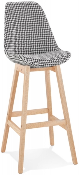 Barhocker MORISS | Barhocker mit einer Sitzhöhe von 75 cm aus Stoff mit Hahnentrittmuster, der sowohl für Profis als auch für Kadima Design