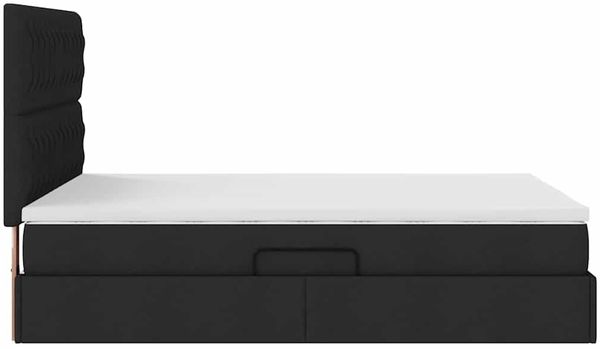 vidaXL Aufbewahrungsbett mit Matratze Schwarz 140 x 200 cm Stoff 3371849 Bild 10