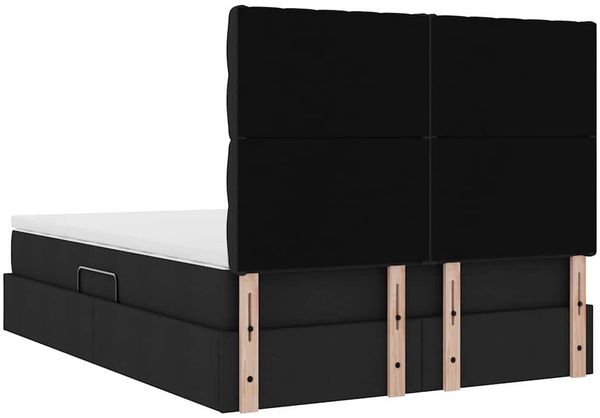 vidaXL Aufbewahrungsbett mit Matratze Schwarz 140 x 200 cm Stoff 3371849 Bild 11