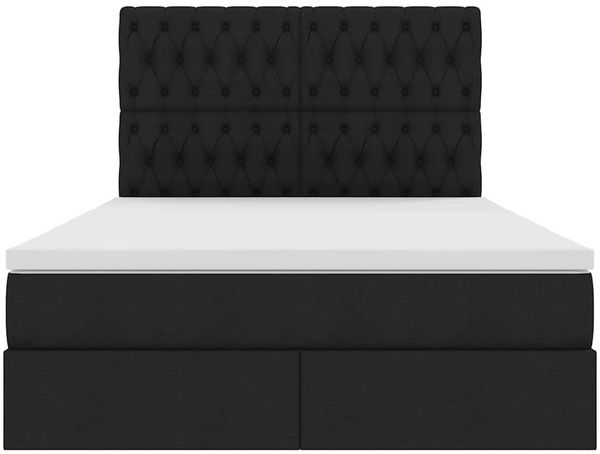 vidaXL Aufbewahrungsbett mit Matratze Schwarz 140 x 200 cm Stoff 3371849 Bild 7