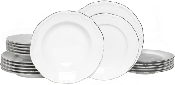 CreaTable Teller-Set Maria Theresia, Tellerset 18-tlg (18-tlg), 6 Personen, Porzellan, Traditionelle Porzellanform