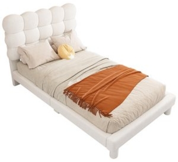 REDOM Polsterbett Kinderbett Gästebett (Anti-Lammwolle, komfortable Kopfteilpolsterung, dreifach verstellbares Kopfteil, modisch und schlicht), ohne Matratze Bild 6