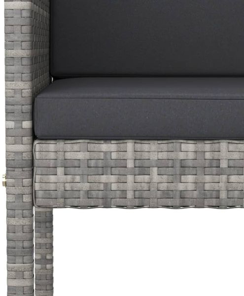vidaXL 7-tlg. Gartenbar-Set mit Kissen Poly Rattan Grau 3094797 Bild 5