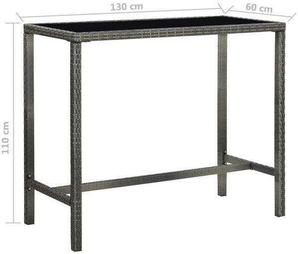 vidaXL 7-tlg. Gartenbar-Set mit Kissen Poly Rattan Grau 3094797 Bild 10