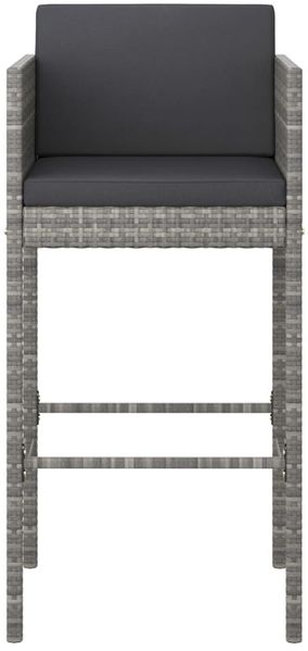 vidaXL 7-tlg. Gartenbar-Set mit Kissen Poly Rattan Grau 3094797 Bild 4