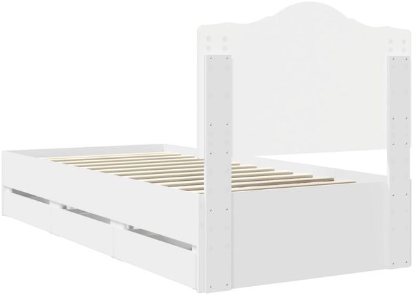 vidaXL Bettrahmen mit Schubladen Weiß 75 x 190 cm Ingenieurs Holz 3413464 Bild 10
