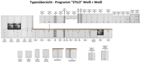 Hängeschrank 60 cm Stilo Weiß Küchenzeile Küchenblock Küche Landhaus Einbauküche Bild 3