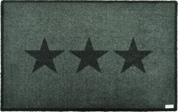 Kurzflor Fußmatte Sterne Grau Anthrazit - 120x200x0,7cm