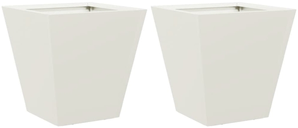 vidaXL Pflanzkübel 2 Stk. Weiß 30x30x30 Stahl 851041