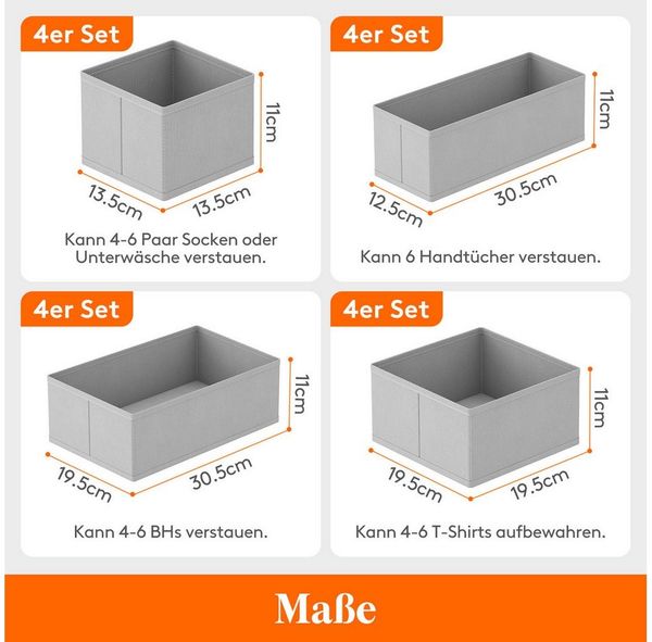 Lifewit Aufbewahrungsdose Schubladen Organizer, Schrank Schubladen Ordnungssystem (16 St)