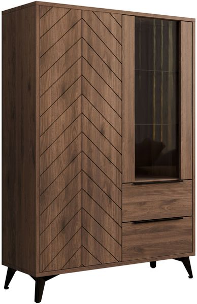 Vitrine Xylix Bis 2D2SZ (Farbe: Nuss Okapi)