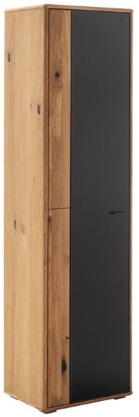 Vitrine Alicante / Arezzo , Echtholz, Glas, Holzwerkstoff , Schwarz, Holzfarben , 52 x 190 x 38 cm