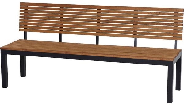 Siena Garden Gartenbank Bozen, 3er Bank, Alu graphit, Robinienholz
