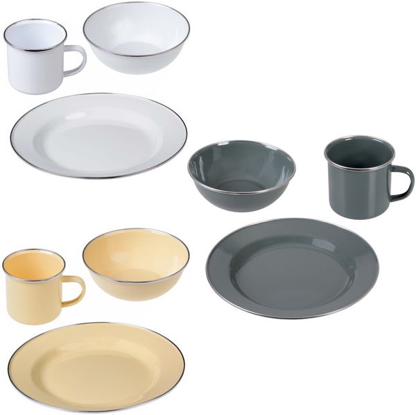 Camping Geschirr Set weiss