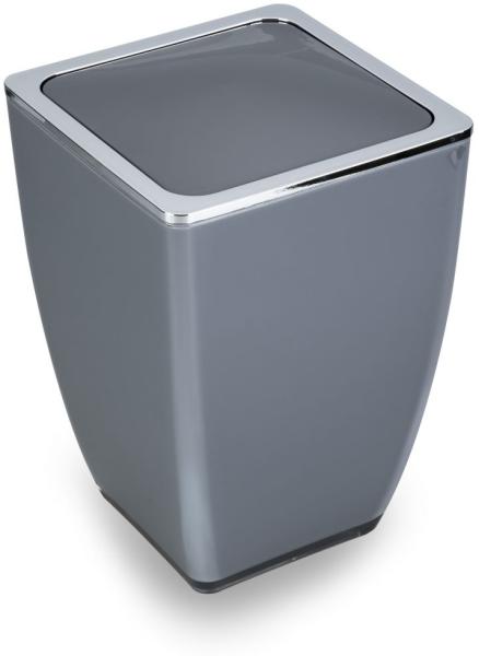 TrendLine Kosmetikeimer Cube 5 l anthrazit Mülleimer Schwingdeckeleimer Badeimer