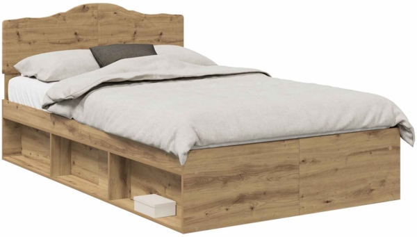 vidaXL Bettrahmen mit Kopfteil Kunsthandwerk Eiche 120 x 190 cm 3412933