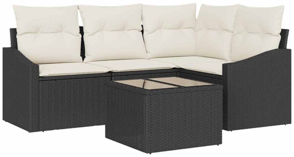 vidaXL Gartensofa-set mit Kissen 5 pcs Braun und Creme Poly-Rattan 3355376